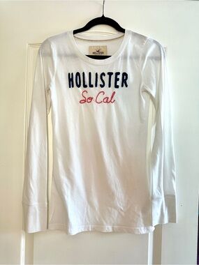 Vintage Hollister White Long Sleeve - Size Medium